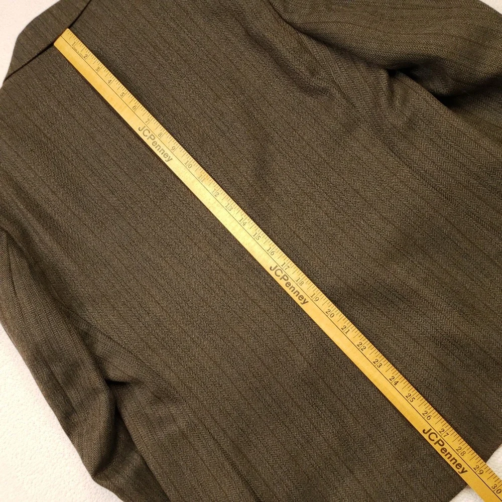 Lauren Ralph Lauren Sport Coat Mens 40S Brown Wool Herringbone Pinstripe Blazer